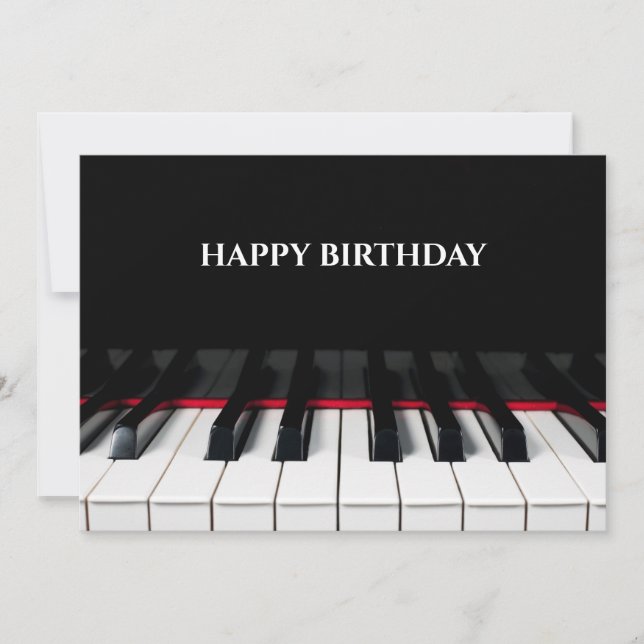 Cartes Pour Fêtes Annuelles Touches de piano noir tut joyeux anniversaire (Devant)