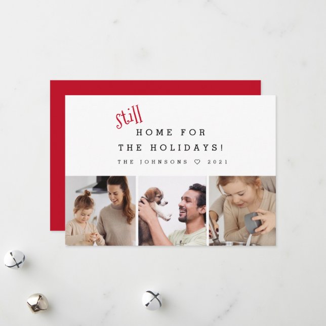 Cartes Pour Fêtes Annuelles Toujours à la maison pour les vacances drôle 2021  (Devant/Arrière en situation)