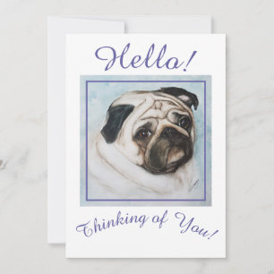 Cartes Pour Fêtes Annuelles Toujours à penser à toi, chiot Pug