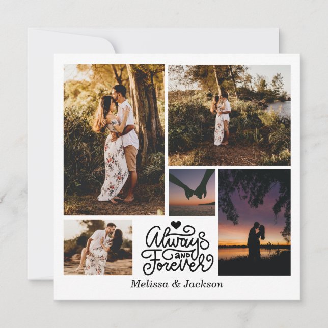 Cartes Pour Fêtes Annuelles Toujours et pour toujours 5 Photos Collage Valenti (Devant)