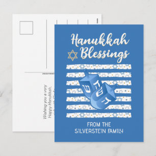 Cartes Pour Fêtes Annuelles Toupie personnalisée pour la famille Hanukkah