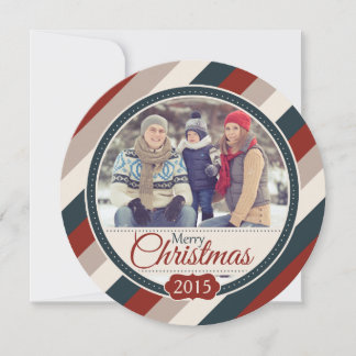 Cartes Pour Fêtes Annuelles Tour Cosy Stripes Christmas Photo Flat Card