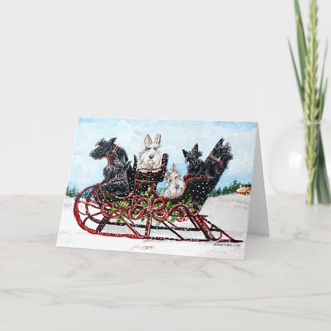 Cartes Pour Fêtes Annuelles Tour de Sleigh de Scottie (Devant)