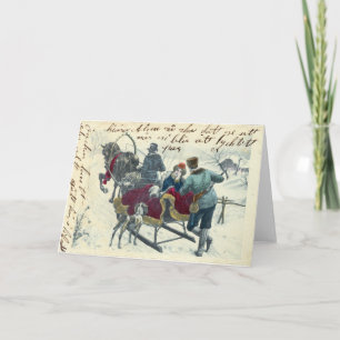 Cartes Pour Fêtes Annuelles Tour de Sleigh d'hiver