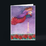 Cartes Pour Fêtes Annuelles Tour Eiffel de scintillement d'ange de Noël<br><div class="desc">Le noel de Joyeux, communiquent avec l'art exquis, art renversant sur l'intérieur aussi, partagent votre amour de Paris avec ce nocturne de Tour Eiffel de scintillement, quelque chose spéciale pour éclairer vers le haut de n'importe qui jour occupé, le personnalisent avec votre message sincère, peinture originale d'ange de Noël et...</div>