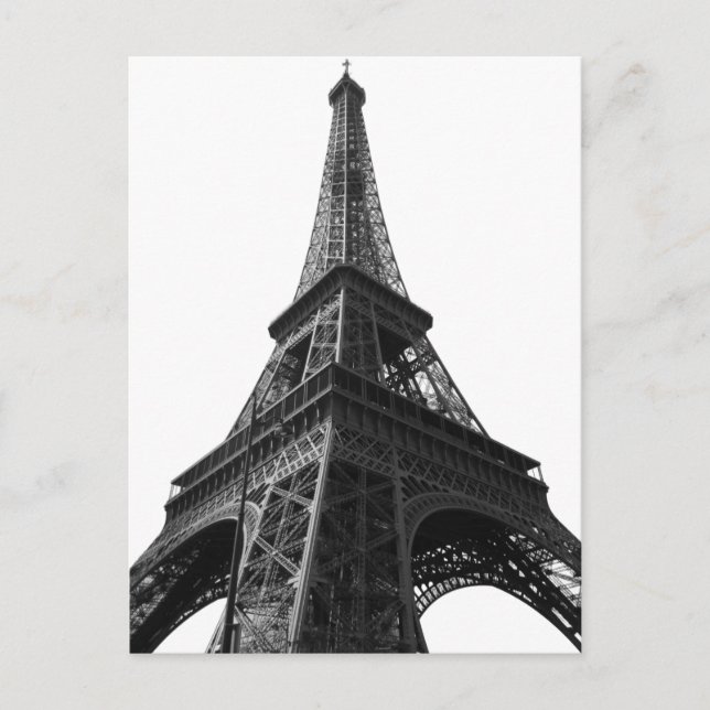 Cartes Pour Fêtes Annuelles Tour Eiffel Noir & Blanc Paris Voyage européen (Devant)
