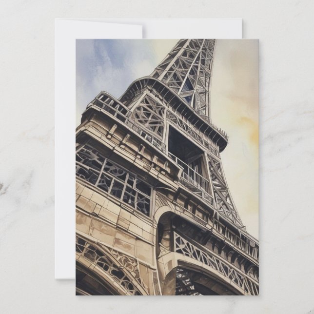 Cartes Pour Fêtes Annuelles Tour Eiffel Paris Amour Ville Voyage de près (Devant)