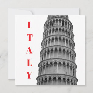 Cartes Pour Fêtes Annuelles Tour penchée noir blanc de Pise Italie