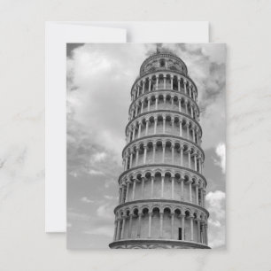 Cartes Pour Fêtes Annuelles Tour penchée noir blanc de Pise Italie