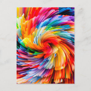 Cartes Pour Fêtes Annuelles Tourbillon Moderne Abstrait Arc-en-Ciel Vibrant