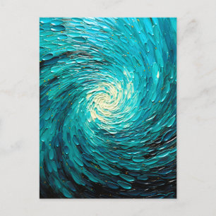 Cartes Pour Fêtes Annuelles Tourbillon océan turquoise abstrait