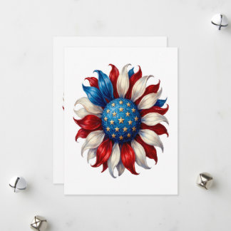 Cartes Pour Fêtes Annuelles Tournesol Drapeau Américain 4 Juillet