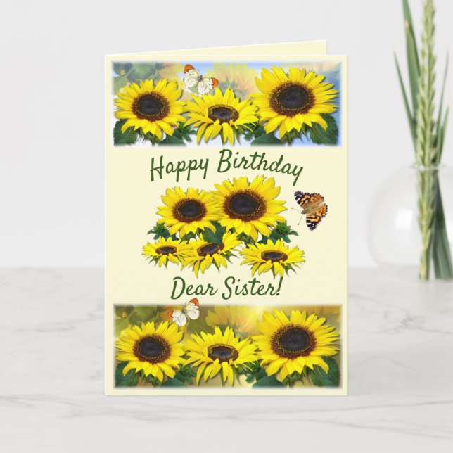 Cartes Pour Fêtes Annuelles Tournesol Sunny personnalisable Anniversaire chrét (Devant)