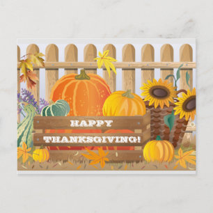 Cartes Pour Fêtes Annuelles Tournesols colorés et Thanksgiving Citrouille