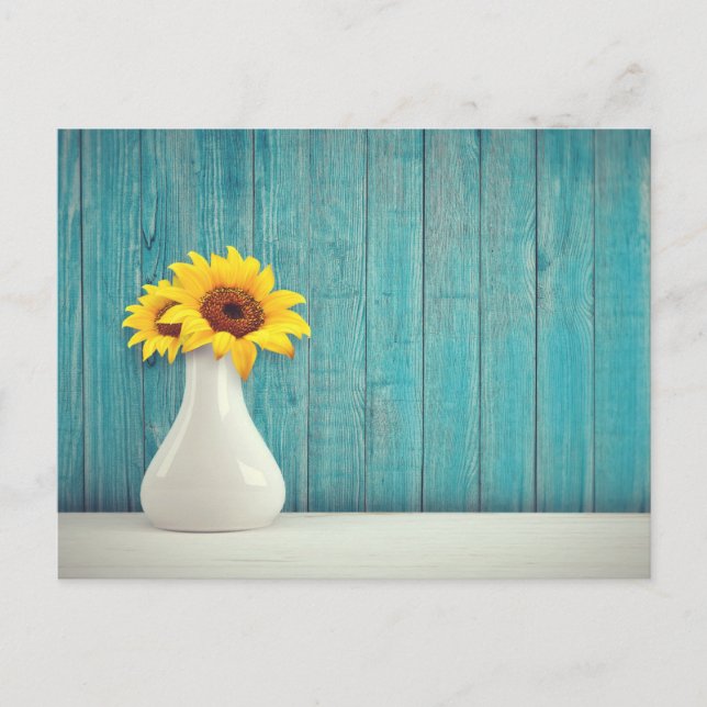 Cartes Pour Fêtes Annuelles Tournesols dans un vase (Devant)