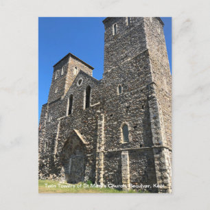 Cartes Pour Fêtes Annuelles Tours jumelles de l'église St Mary's Reculver Kent