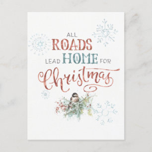 Cartes Pour Fêtes Annuelles Tous les chemins mènent à la maison pour Noël