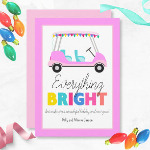 Cartes Pour Fêtes Annuelles Tout Bright Pink Golf Part
