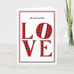 Cartes Pour Fêtes Annuelles Tout ce dont vous avez besoin est l'amour carreau