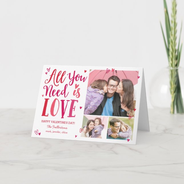 Cartes Pour Fêtes Annuelles Tout ce dont vous avez besoin est Love Valentine's (Devant)