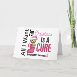 Cartes Pour Fêtes Annuelles Tout Ce Que Je Veux Pour Le Cancer Du Sein De Noël