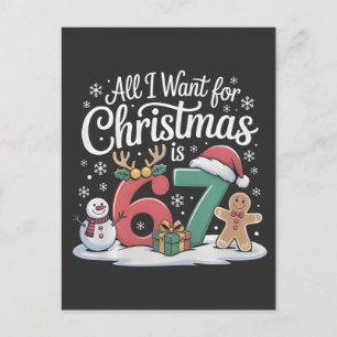 Cartes Pour Fêtes Annuelles Tout ce que je veux pour Noël c'est 67 Six Sept Mè