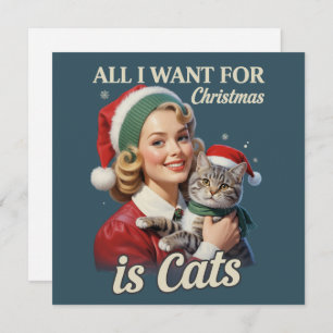 Cartes Pour Fêtes Annuelles Tout ce que je veux pour Noël c'est des Chats Amou