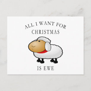 Cartes Pour Fêtes Annuelles Tout Ce Que Je Veux Pour Noël, C'Est Ewe