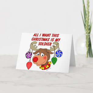 Cartes Pour Fêtes Annuelles Tout ce que je veux pour Noël, c'est mon soldat