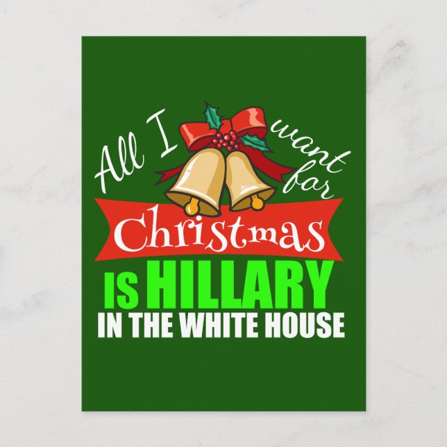 Cartes Pour Fêtes Annuelles Tout ce que je veux pour Noël est Hillary (Devant)