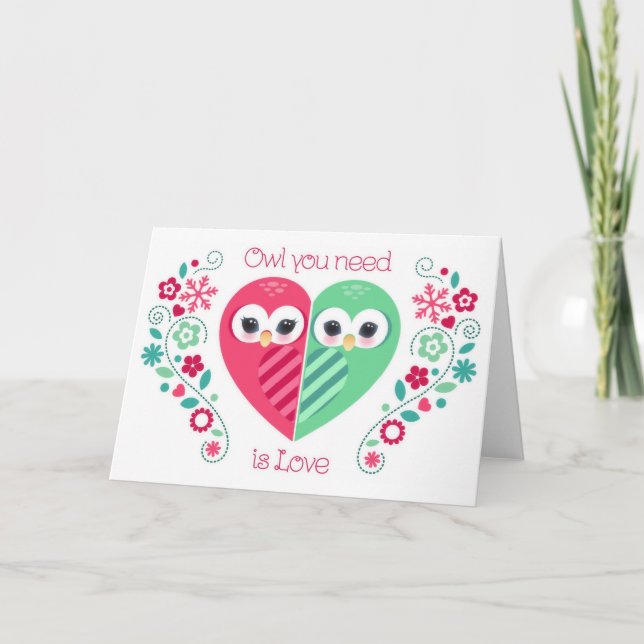 Cartes Pour Fêtes Annuelles Tout ce qu'il vous faut est l'amour (Devant)