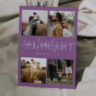Cartes Pour Fêtes Annuelles Tout cœur photo violet Saint Valentin