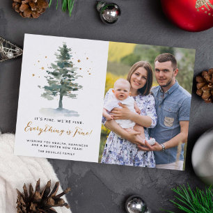 Cartes Pour Fêtes Annuelles Tout est bien Grateful Gold Script Photo