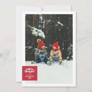 Cartes Pour Fêtes Annuelles Tout est brillant à carreaux rouge gras festif