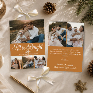 Cartes Pour Fêtes Annuelles Tout est brillant Caramel Cuivre Multi Photo Noël