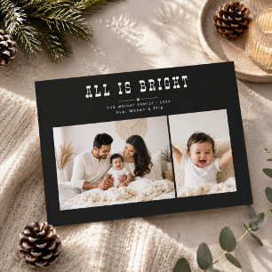 Cartes Pour Fêtes Annuelles Tout est brillant Photo de Noël de famille en dipt