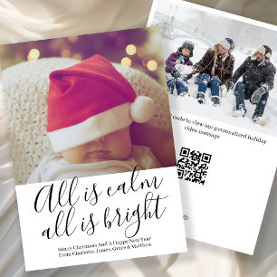 Cartes Pour Fêtes Annuelles Tout est calme, tout est brillant, Noël personnali
