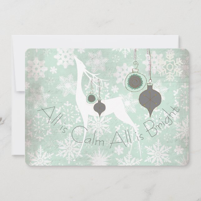 Cartes Pour Fêtes Annuelles Tout est calme Tout est lumineux Deer Holiday (Devant)