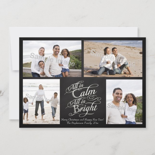 Cartes Pour Fêtes Annuelles Tout est calme, tout est lumineux tableau de bord  (Devant)