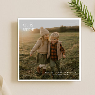 Cartes Pour Fêtes Annuelles Tout Est Lumineux Moderne Famille Enfants Photo No