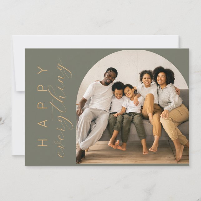 Cartes Pour Fêtes Annuelles Tout est Vert et Joyeux (Devant)