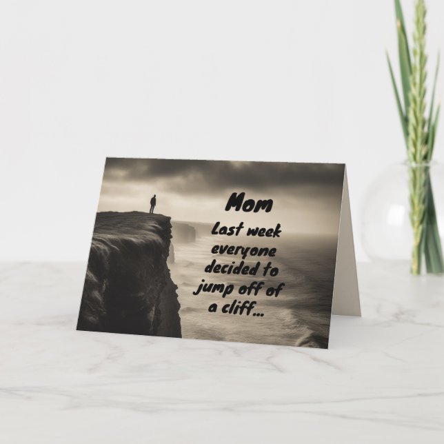 Cartes Pour Fêtes Annuelles Tout le monde a sauté d'une falaise... joyeuse fêt (Devant)