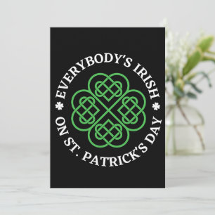 Cartes Pour Fêtes Annuelles Tout le monde est Irlandais le jour de la Saint-Pa