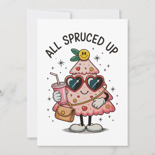 Cartes Pour Fêtes Annuelles Tout Sac Bougie Pink Tree Belt Spruced Up (Devant)