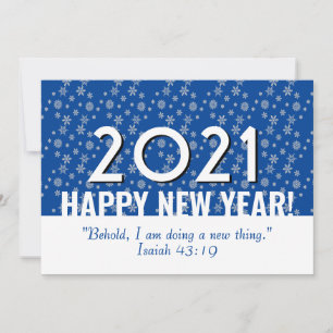 Cartes Pour Fêtes Annuelles Toute année Bible Bleu Les flocons de neige NO