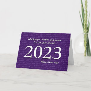 Cartes Pour Fêtes Annuelles Toute année Sémaphore VIOLET BONNE ANNÉE 2023