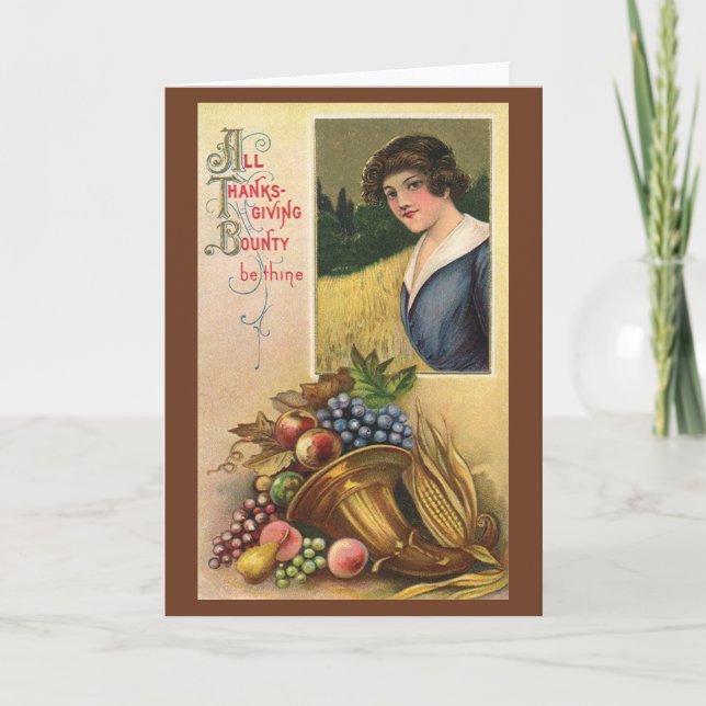 Cartes Pour Fêtes Annuelles Toute la générosité de Thanksgiving Soit mince (Devant)