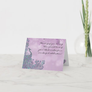 Cartes Pour Fêtes Annuelles Toute Maman - Fête des Mères, motif Paon Lavande,