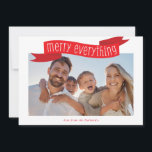 Cartes Pour Fêtes Annuelles TOUTES JOIES PHOTO bannière famille moderne rouge<br><div class="desc">par kat massard >>> kat@simplysweetPAPERIE.com <<<</div>