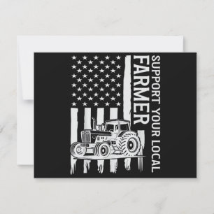 Cartes Pour Fêtes Annuelles Tracteur d'agriculture patriote Drapeau USA Fête d